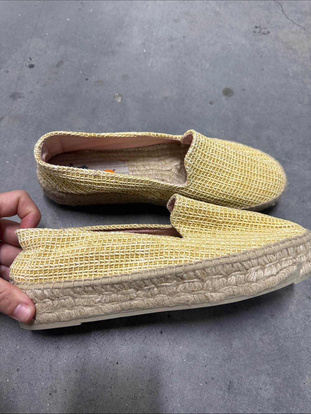 Manebi Natural Raffia Double Sole‎ Platform Espadrille Loafers Beige 39 / US 8